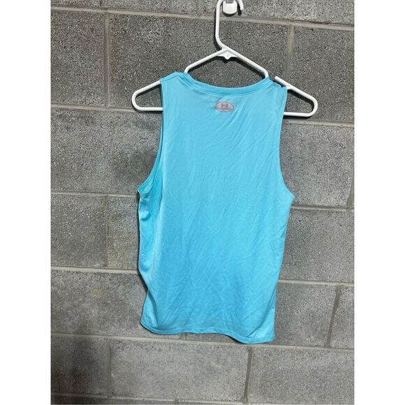 Under Armour Youth Heat Gear Hoop Breaker Muscle Tank Top Blue Size YXL Active - Picture 3 of 4